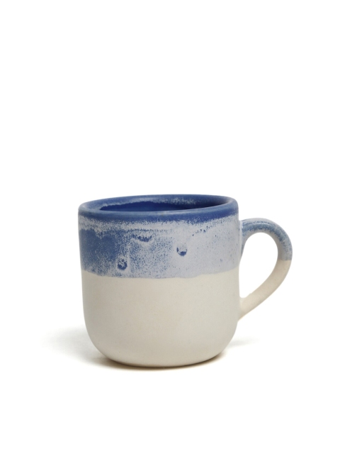 

Fabindia Blue & Cream-Coloured Printed Ceramic Matte Boho Glazed Inside Out Cup