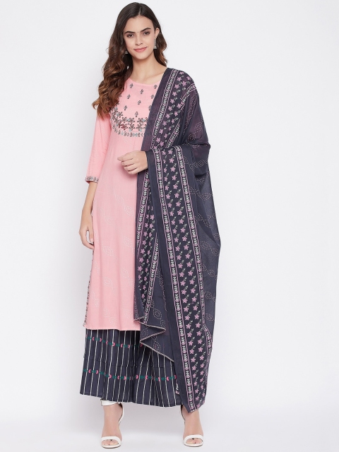 

Prakhya Women Pink Ethnic Motifs Kurta with Palazzos & With Dupatta