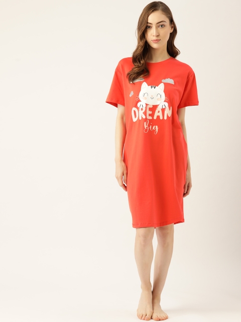 

Sweet Dreams Orange Printed Nightdress