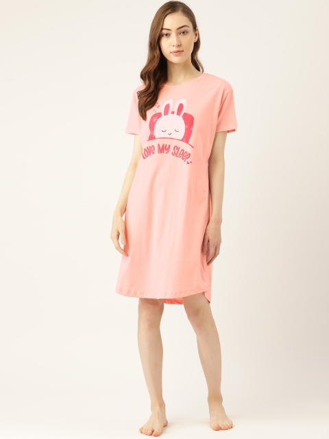 

Sweet Dreams Pink & White Printed Nightdress