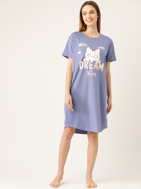 

Sweet Dreams Pure Cotton Lavender Printed Nightdress