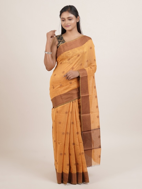 

Pothys Orange & Brown Printed Saree