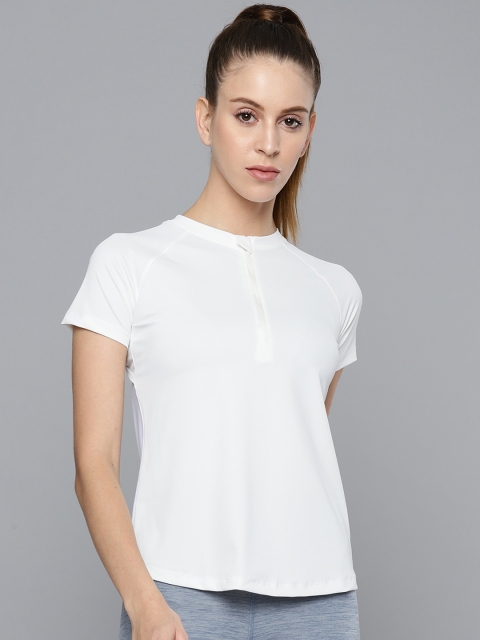 

Fitkin Women White Slim Fit T-shirt