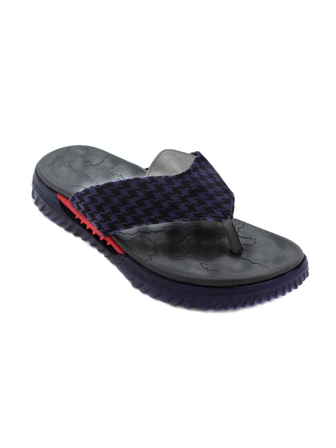 

TRENDS & TRADES Men Navy Blue & Black Thong Flip-Flops