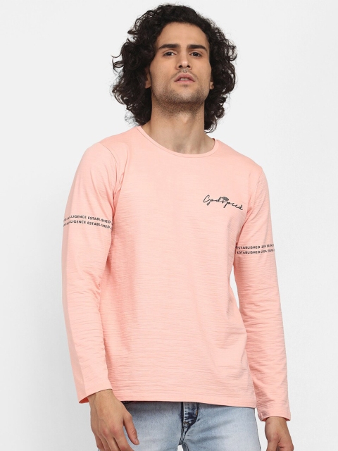 

V2 Value & Variety Men Pink Typography Printed V-Neck T-shirt