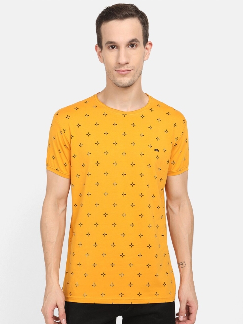 

V2 Value & Variety Men Mustard Yellow Printed T-shirt