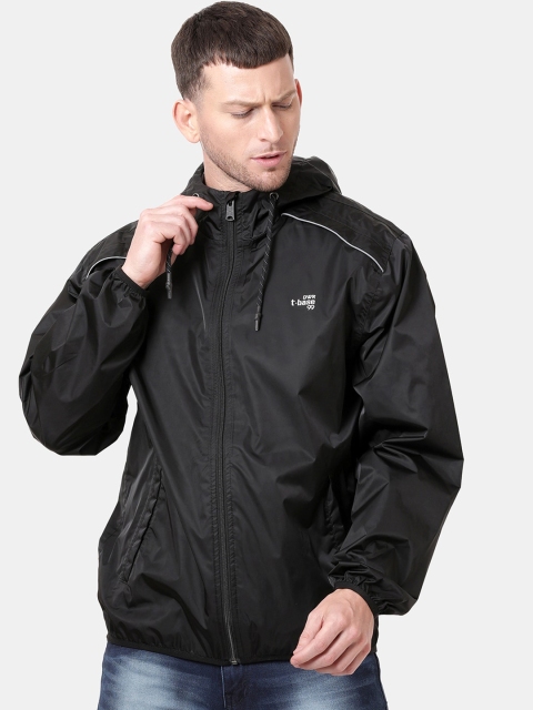 

t-base Men Black Windcheater and Water Resistant Biker Jacket