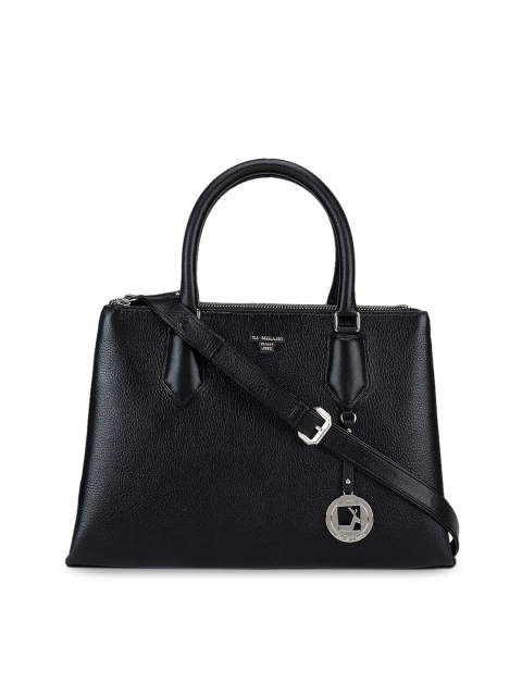 

Da Milano Women Black Leather Structured Handheld Bag