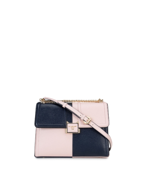 

Da Milano Pink Colourblocked Leather Structured Sling Bag
