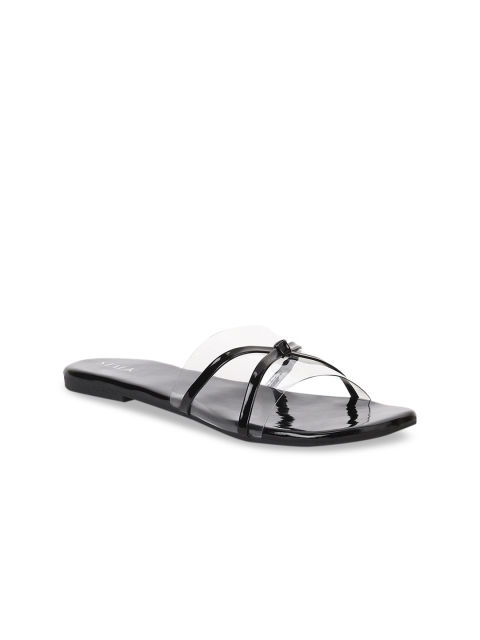 

STALK Women Black Open Toe Flats