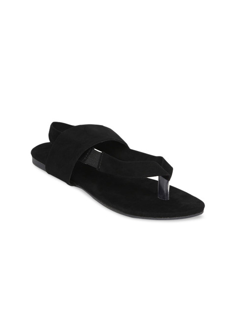 

STALK Women Black Open Toe Flats