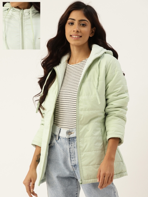 

Okane Women Green Reversible Hooded Padded Jacket