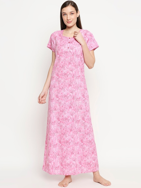 

XIN Pink Printed Maxi Nightdress