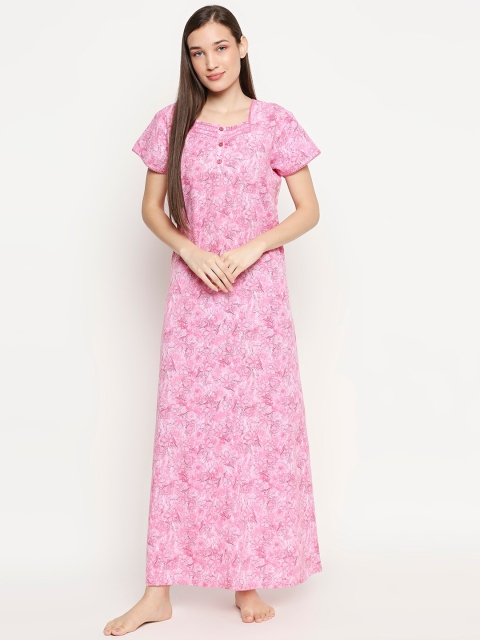 

XIN Pink Printed Maxi Nightdress