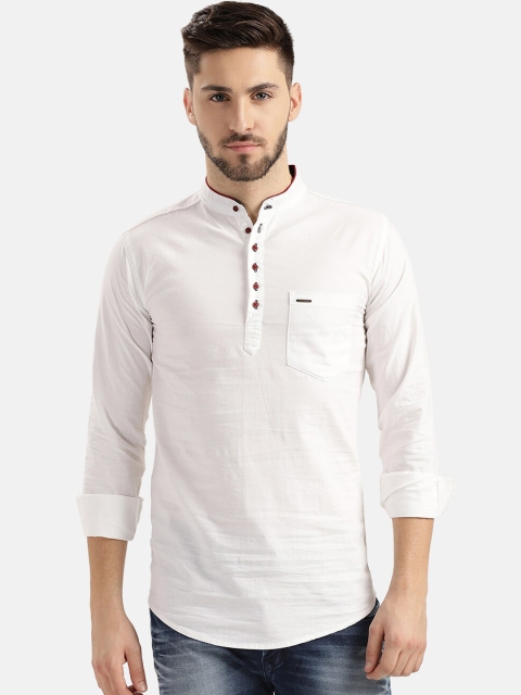

V2 Value & Variety Men White Mandarin Collar Kurta