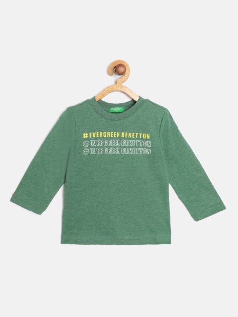 

United Colors of Benetton Boys Green Slogan Printed T-shirt