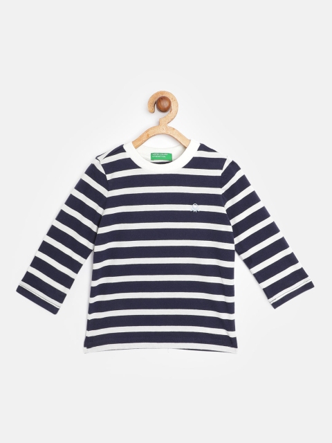 

United Colors of Benetton Boys Navy Blue & White Pure c