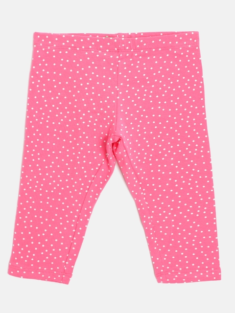 

United Colors of Benetton Girls Pink & White Ditsy Polka Dots Printed Leggings