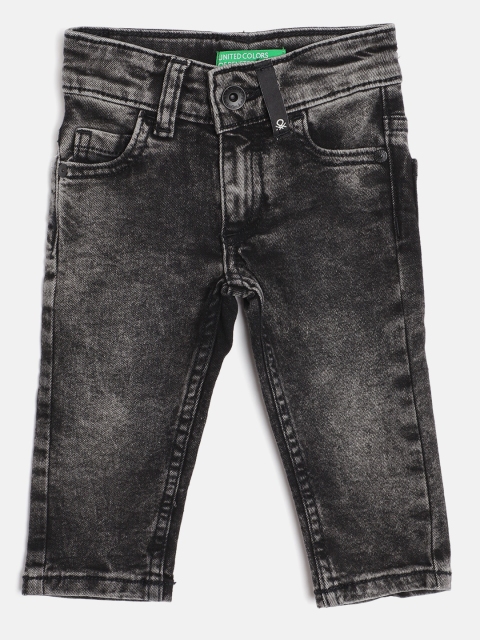 

United Colors of Benetton Boys Grey Slim Fit Light Fade Stretchable Jeans