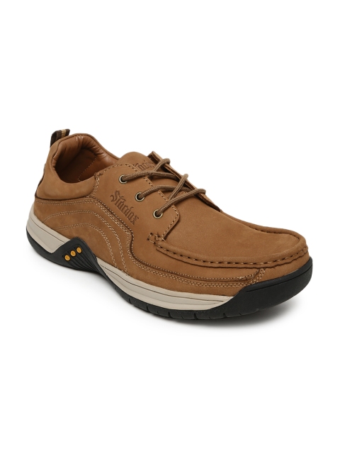 

Stardox Men Tan Solid Leather Sneakers