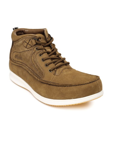 

Stardox Men Tan Brown Solid Leather High-Top Derbys