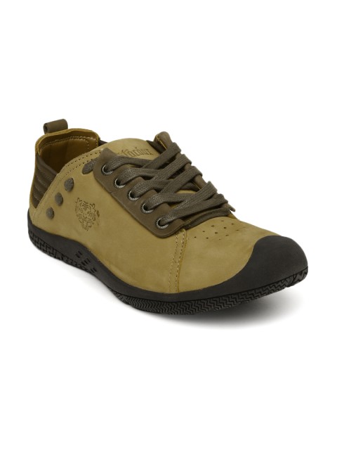 

Stardox Men Tan Brown Leather Sneakers