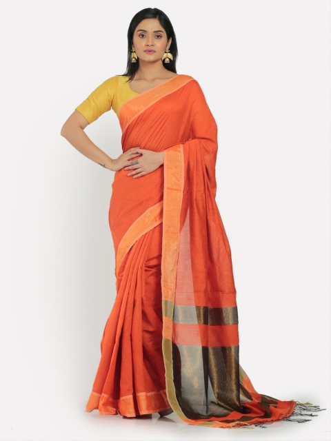 

Aryavart Orange & Black Zari Saree