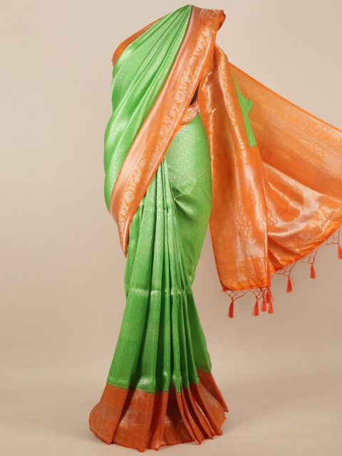 

Pothys Green & Orange Ethnic Motifs Saree