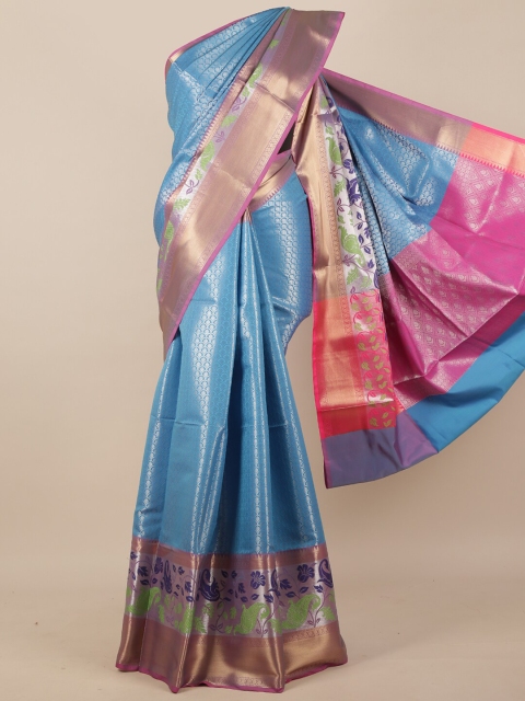 

Pothys Women Blue & Pink Woven Designed Saree