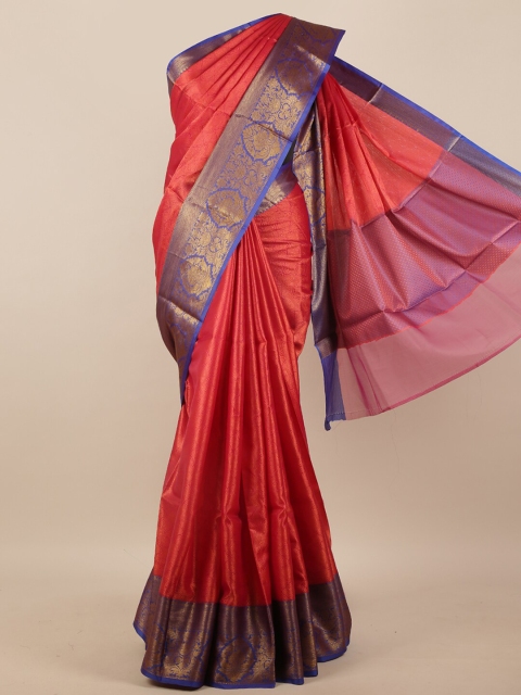 

Pothys Red & Gold-Toned Ethnic Motifs Zari Silk Blend Saree