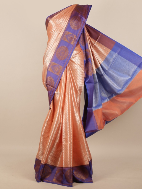 

Pothys Orange & Red Ethnic Motifs Zari Muslin Silk Saree