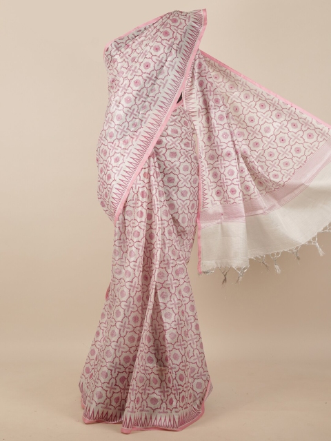 

Pothys Pink & Off White Tissue Saree
