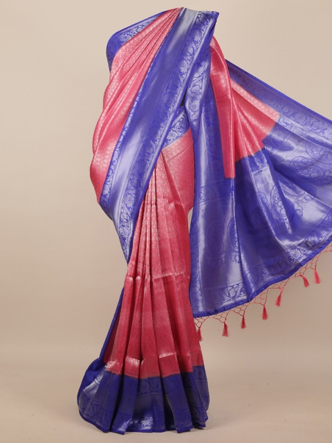 

Pothys Pink & Blue Ethnic Motifs Saree