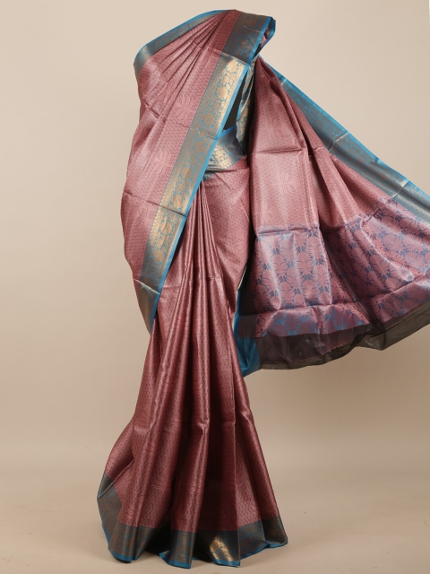 

Pothys Pink & Gold-Coloured Ethnic Motifs Zari Woven Design Silk Blend Saree