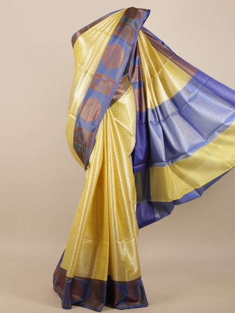 

Pothys Women Yellow & Blue Woven Designed Saree
