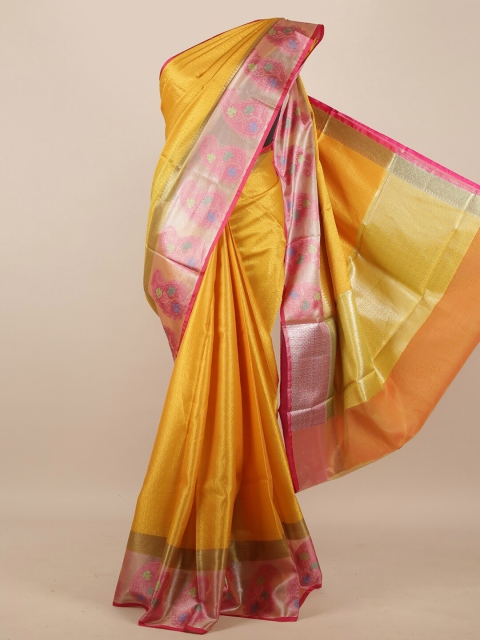 

Pothys Yellow & Pink Woven Design Silk Blend Saree