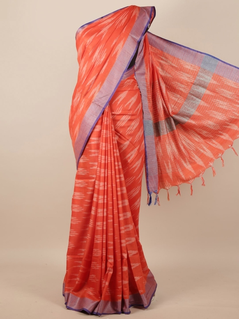 

Pothys Orange & Purple Woven Design Zari Saree