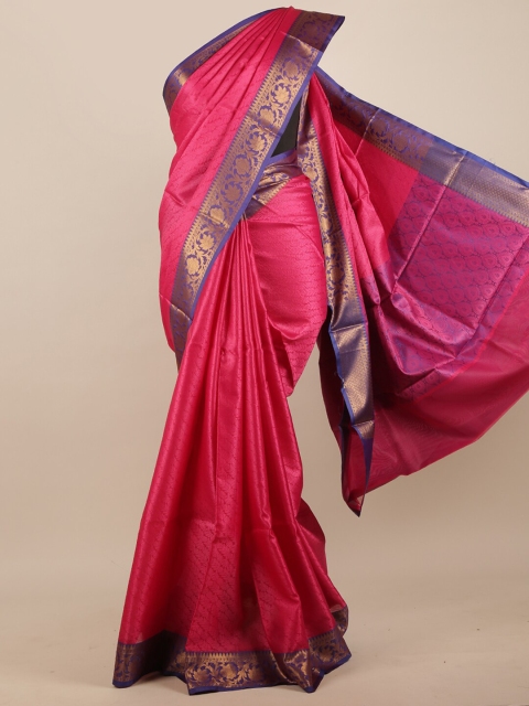 

Pothys Pink & Purple Ethnic Motifs Zari Muslin Silk Saree