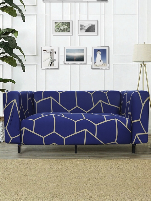 

HOUSE OF QUIRK Blue Printed Sofa Cover
