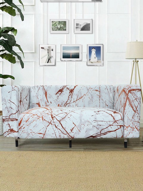 

HOUSE OF QUIRK White Printed Sofa Cover