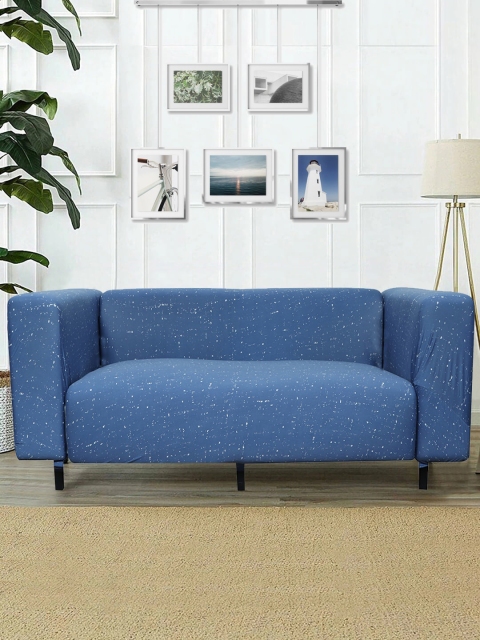 

HOUSE OF QUIRK Blue & White Printed Sofa Cover