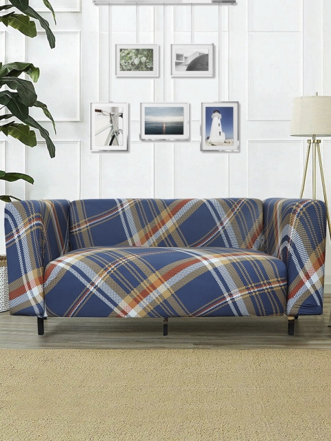 

HOUSE OF QUIRK Blue Printed Sofa Cover