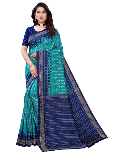 

KALINI Blue & Navy Blue Ethnic Motifs Printed Saree