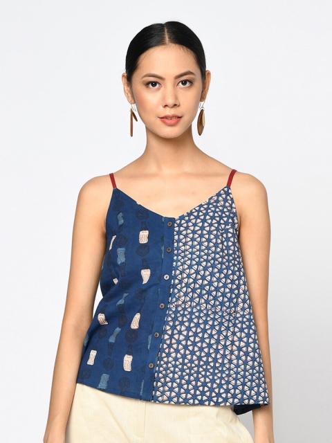 

Fabindia Women Blue A-Line Top