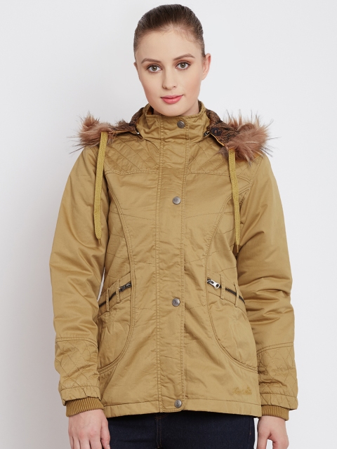 

Fort Collins Mustard Brown Padded Jacket with Detachable Hood