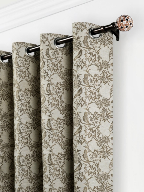 

Deco Window Brown Curtain Rod with Finials & Brackets