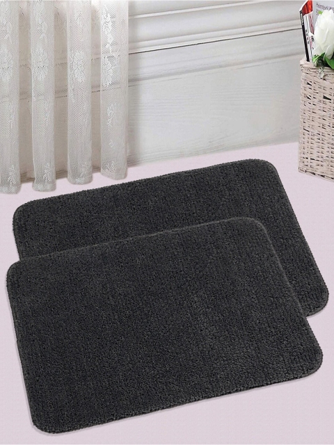 

Saral Home Set Of 2 Grey 833 GSM Microfiber Bath Mats