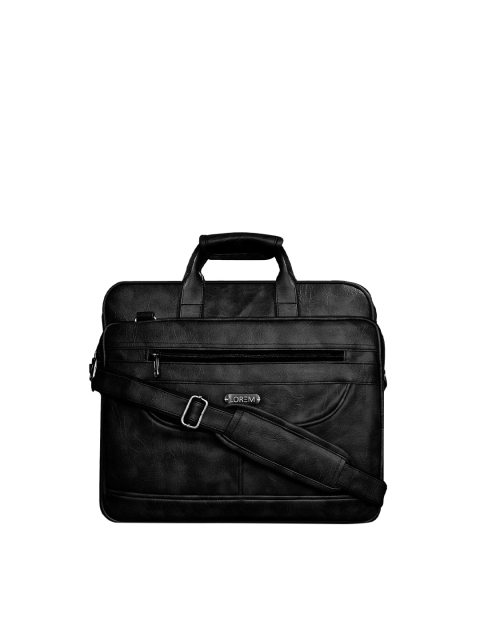 

LOREM Unisex Black Textured Laptop Bag