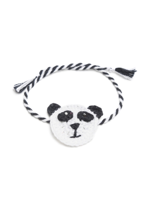 

Bodh Design White Happy Panda Handmade Rakhi