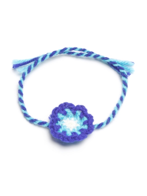 

Bodh Design Blue Floral Handmade Rakhi